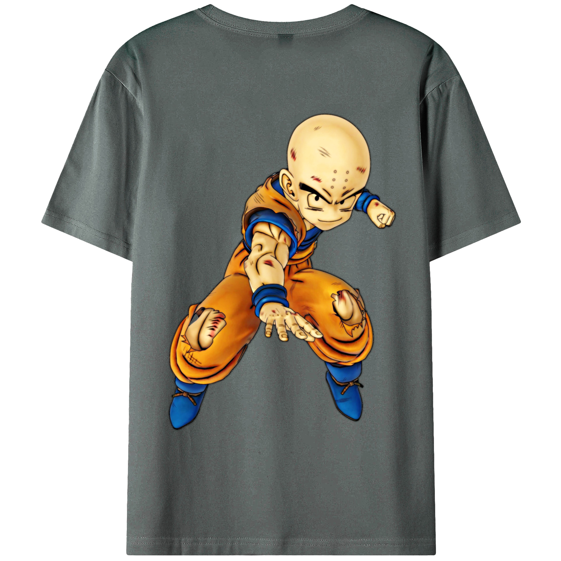 （画像用） ドラゴンボール クリリン DRAGON BALL krillin 綿100％ メンズ半袖Tシャツ（バックプリント） 通気性